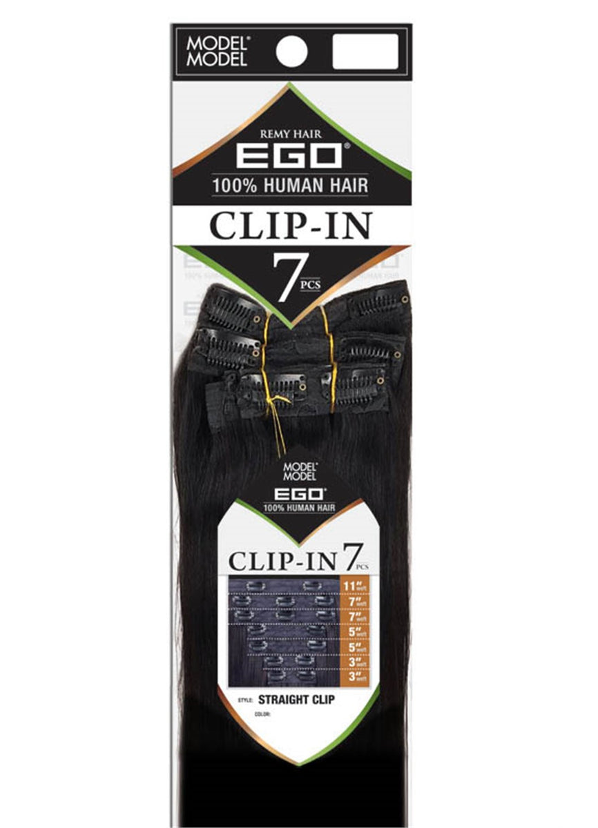 EGO STRAIGHT CLIP IN HUMAN EXTENSIONS 7PCS Pearl Beauty Supply