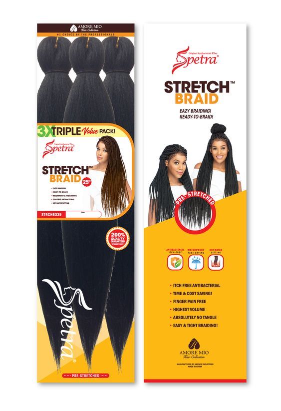 Amore Mio Synthetic Pre Stretched EZ Ready Braid 25 inch 3X Triple Value Pack (1)